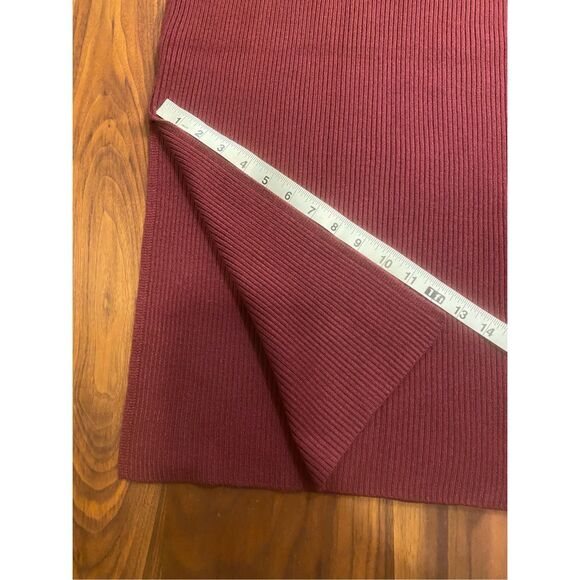 Fortune + Ivy Women's Burgundy Annella Fitted Ribbed Top & Skirt Set Small NWT - Picture 13 of 16